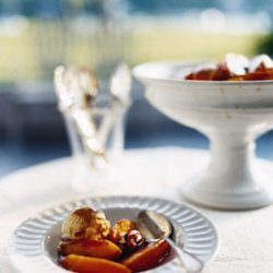 Peaches  Foster  with Cane Syrup Pecan Ice Cream