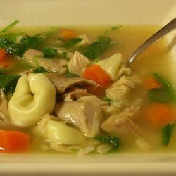 Turkey, Tortellini, and Watercress Soup