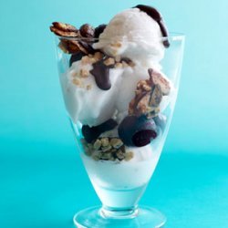 Cherry-Chocolate Sundae with Spiced-Almond Praline