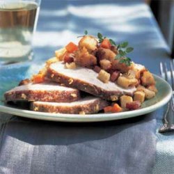 Apple-Glazed Pork Loin Roast with Apple-Ham Stuffing