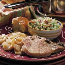 Easy Scalloped Potatoes and Chops