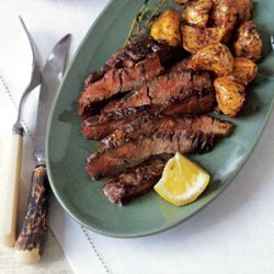 Skirt Steak with Lemon and Chili-Roasted Potatoes