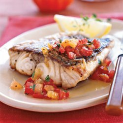 Pan-roasted Sea Bass with Citrus-Heirloom Tomato Vinaigrette