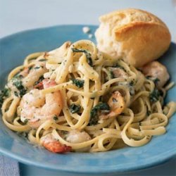 Shrimp Florentine with Caramelized Garlic