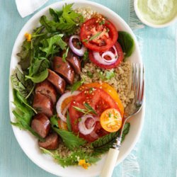 Tomatoes With Sausage and Green Goddess Dressing