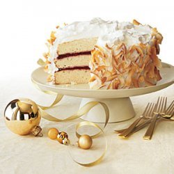 Coconut Cake with Raspberry Filling