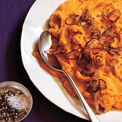 Rosemary Mashed Sweet Potatoes with Shallots