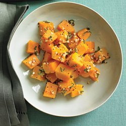 Butternut Squash with Green Chile and Mustard Seeds