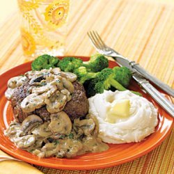 Ground Sirloin with Mushroom Cream Sauce