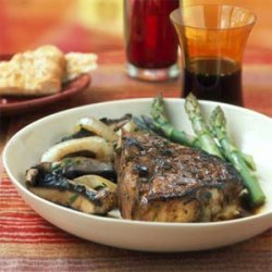 Veal Chops with Sage-Balsamic Sauce and Warm Mushroom Salad