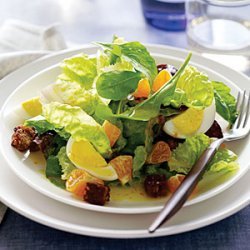 Red Butterhead Lettuce and Arugula Salad with Tangerines and Hard-Cooked Eggs