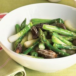 Asparagus, Spring Onion, and Morel Mushroom Saute