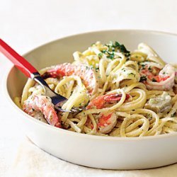 Shrimp and Artichoke Linguine Alfredo