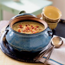 Corn and Fingerling Potato Chowder with Applewood-Smoked Bacon