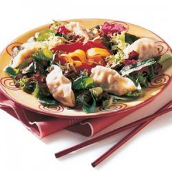 Potsticker and Roasted Pepper Salad