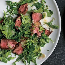 Grilled Steak with Baby Arugula and Parmesan Salad