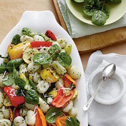 Roasted Vegetable Gnocchi with Spinach-Herb Pesto