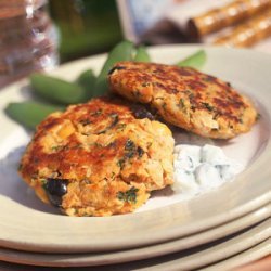 Mediterranean Salmon Cakes with Cucumber Sauce