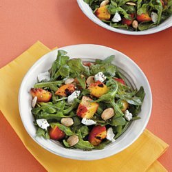 Grilled Stone Fruit Salad with Goat Cheese and Almonds