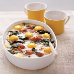 Baked Eggs with Spinach and Tomatoes