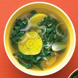 Golden Beet and Beet Greens Soup