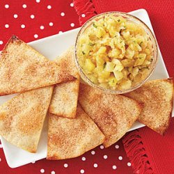 Cinnamon-Sugar Tortilla Crisps with Pineapple Salsa