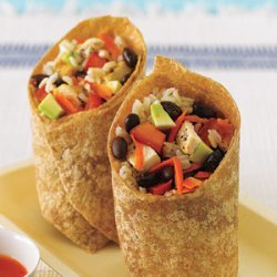 Black Bean, Avocado, Brown Rice and Chicken Wrap