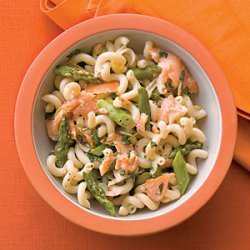 Asparagus, Salmon, and Basil Pasta