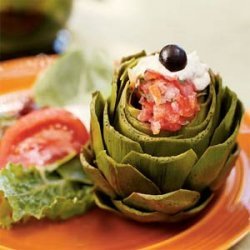 Steamed Artichokes with Fajita Vinaigrette and Creamy Pesto