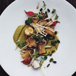 King Oyster Mushrooms with Pistachio Purée