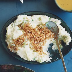 Mashed Turnips and Potatoes with Horseradish Bread Crumbs