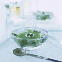 Chilled Pea Broth with Lemon Cream