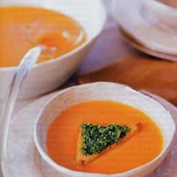 Spicy Roasted Squash Soup with Pumpkin Seed Pesto