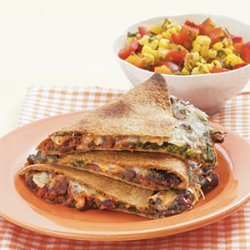 Black Bean Quesadillas with Warm Corn Salsa