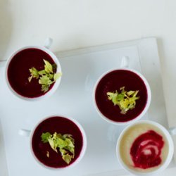 Duo of Celeriac and Beet Soup