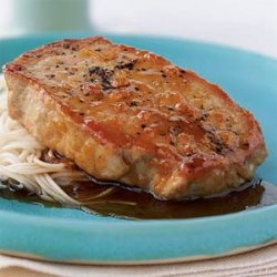 Apricot-Hoisin Pork Chops with Somen