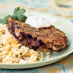 Cuban Black Bean Patties with Pineapple Rice