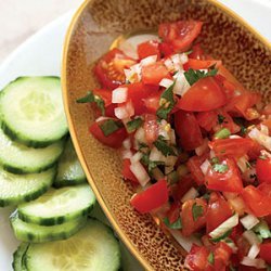 Tomato Salsa with Cucumber  Chips 