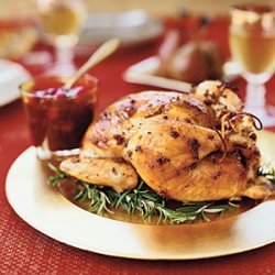 Rosemary Garlic Roast Chicken With Pecan Cranberry Chutney