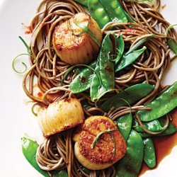 Soy Citrus Scallops with Soba Noodles