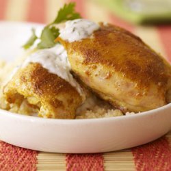 Spiced Chicken Thighs with Yogurt Sauce