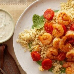 20-Minute Shrimp and Couscous With Yogurt-Hummus Sauce