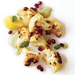 Fried Cauliflower with Tahini and Pomegranate Seeds