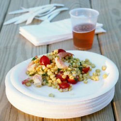 Fresh Corn with Shrimp and Cherry Tomatoes