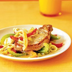 Orange Pork with Sauteed Leeks