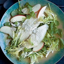 Broiled Tilapia with Frisee-Apple Salad and Mustard-Parsley Sauce