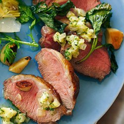 Spring Lamb Roasted with Mint and Garlic