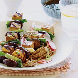 Japanese Tofu Skewers on Soba