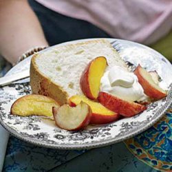 Great-Grandmother Pearl's Angel Food Cake with Peaches