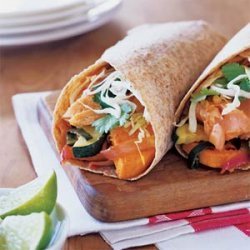 Salmon Burritos with Chile-Roasted Vegetables